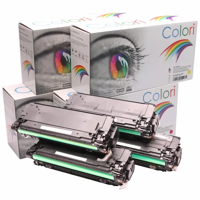 Colori Set 4x Colori huismerk toner geschikt voor HP Laserjet Enterprise M550 Series M552 M552dn M553 M553dn M553n Laserjet Enterprise MFP M570 Series M577 M577c M577dn M577f HP 508A CF360A CF361A CF362A CF363A Set 4 kleuren