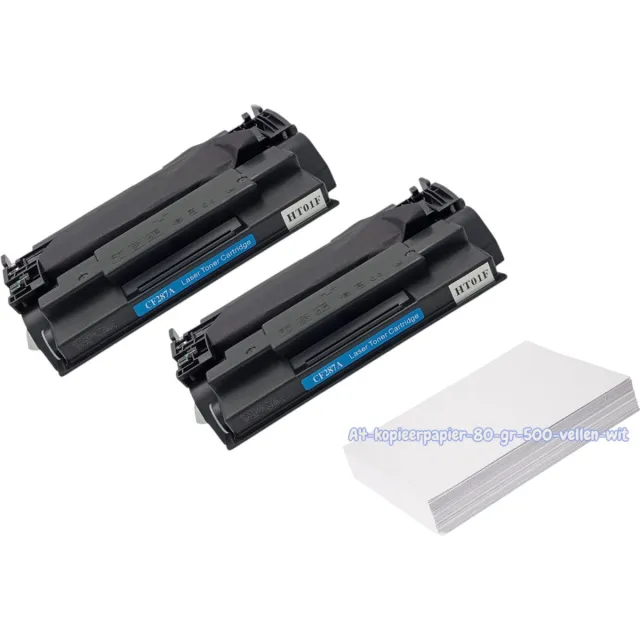 KATRIZ huismerk toner CF287A(HP87A) Zwart - 2 stuks- 10 000 pagina's per toner + 1pak A4 papier |Geschikt voor HP LaserJet Enterprise Flow MFP M527c/Flow MFP M527f/Flow MFP M527z/M506dn/M506n/M506x/M527dn/M527dnm/M501 dn/Pro M501 n