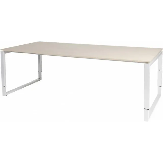 Schaffenburg Vergadertafel - Verstelbaar - 220x100 Eiken - wit frame bruin