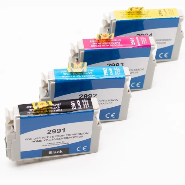 ABC huismerk Set 4x inkt cartridge geschikt voor Epson 29XL XP235 XP245 XP247 XP332 XP335 XP342 XP345 XP432 XP435 XP442 XP445 XP255 XP352 XP355 XP455 Set 4 stuks