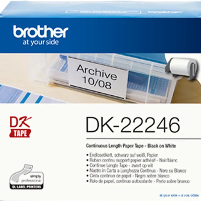 Brother Printer Labels Brother DK22246 White Black Black,White