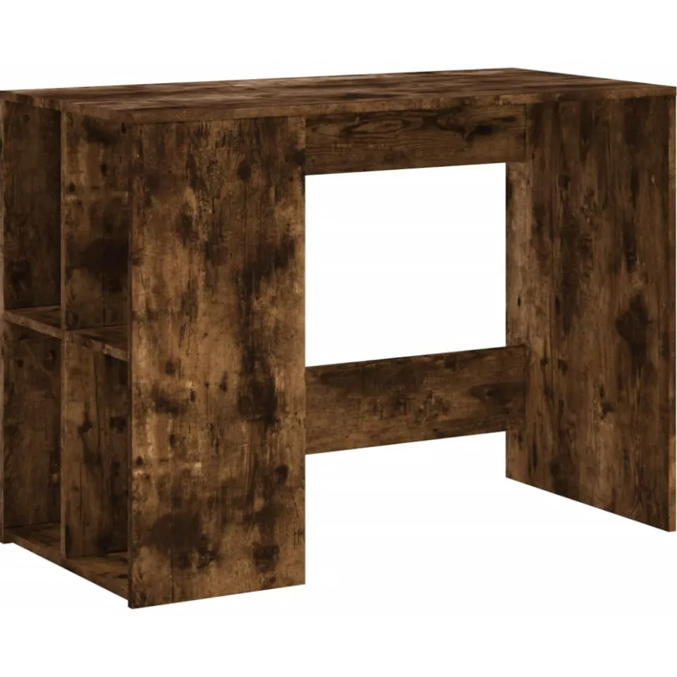 vidaXL Bureau 102x50x75 cm bewerkt hout gerookt eikenkleurig, foto 3