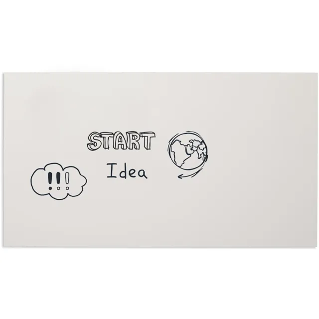 Smit Visual frameloos whiteboard, gelakt staal, magnetisch, ft 98 x 198 cm zwart