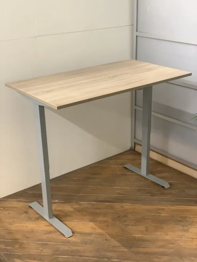 FERBOX - Kantoor & Design FB01 - elektrisch zit sta bureau met memory - grijs onderstel - robson midden eiken blad - NU MET GRATIS USB OPLADER! - 180 x 80 - NIEUW