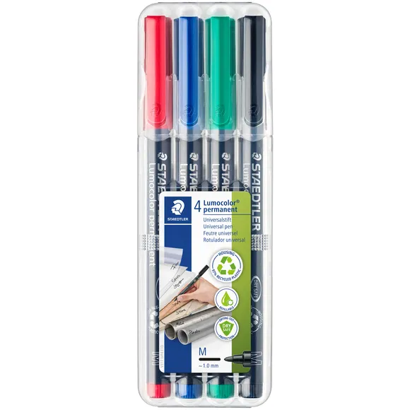 Staedtler Viltstift Staedtler Lumocolor 317 permanent M set à 3 +1 stuk gratis