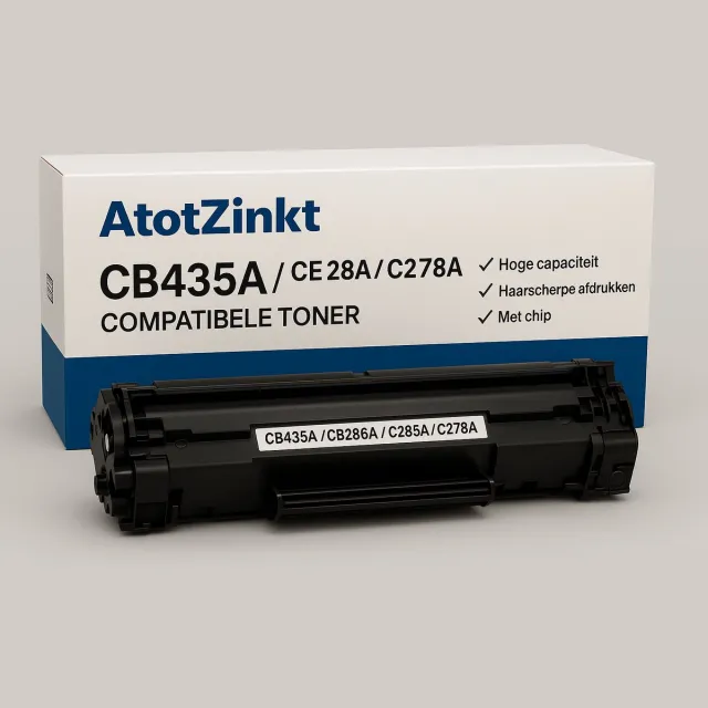 AtotZinkt Toner CB435A / CB436A / CE285A / CE278A – Compatibel met HP & Canon – Zwart – Hoge Capaciteit zwart/Black