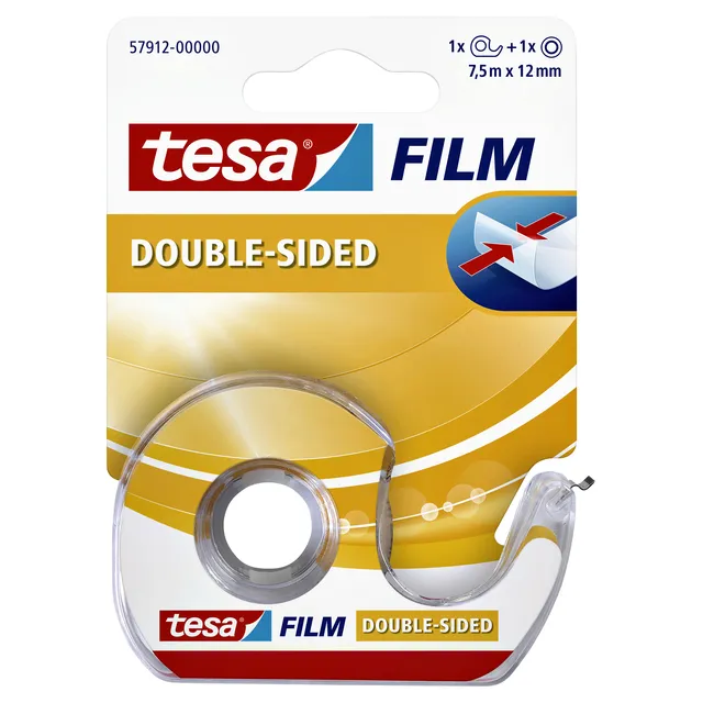 Tesa Tape tesafilm® dubbelzijdig 12mmx7,5m transparant met dispenser
