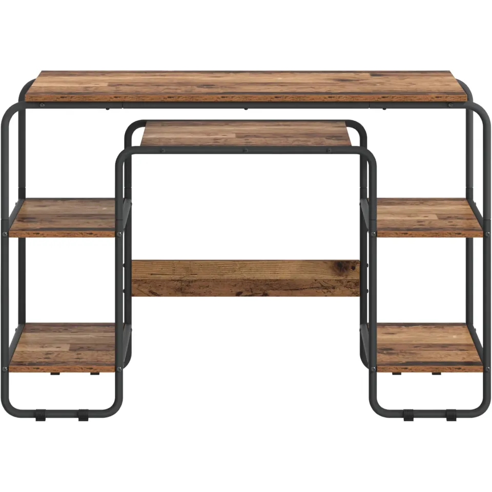 vidaXL Bureau met opbergruimte Oud hout 113.5 x 52 x 75.5 cm Bruin