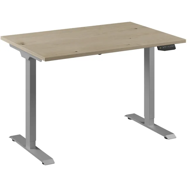 Ceha Europe Bureau Adjust 1 Plus QA 120x80 Aluminium/Eiken wit Eiken wit blad