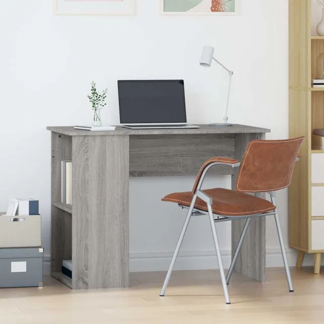 vidaXL Bureau 100x55x75 cm bewerkt hout grijs sonoma eikenkleurig, foto 2