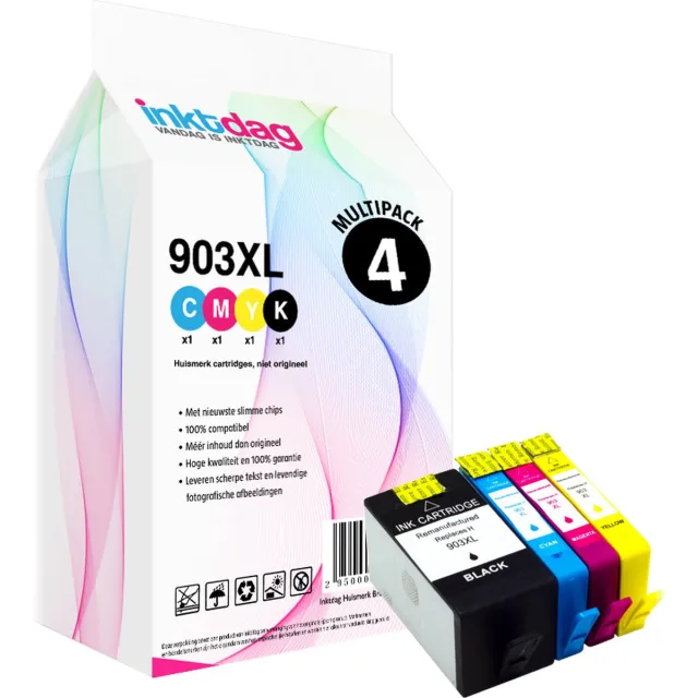 inktdag inktcartridges voor hp 903xl / hp 903xl multipack/ hp 903 xl/hp 903 inktcartridges van 4 kleuren voor HP OfficeJet 6950, HP OfficeJet Pro 6860,HP OfficeJet Pro 6960,HP OfficeJet Pro 6970,HP Officejet Pro 6951 1 x HP 903XL Zwart (30 ml)