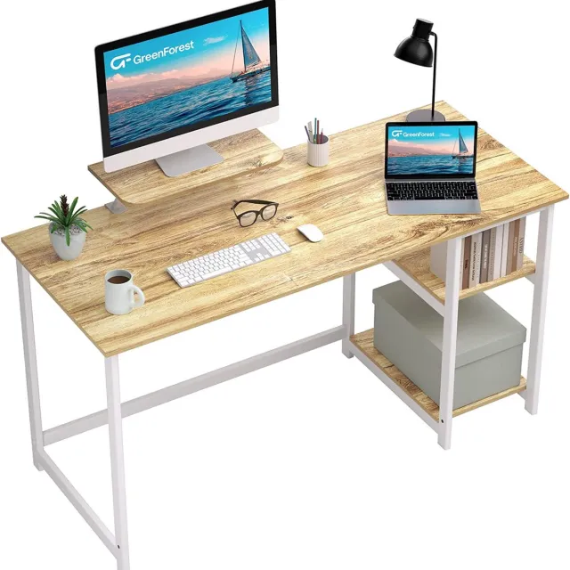 GreenForrest bureau - Computer table / Computertafel , thuiskantoor, bureau, eenvoudige montage \ Bureautafel Opbergtafel