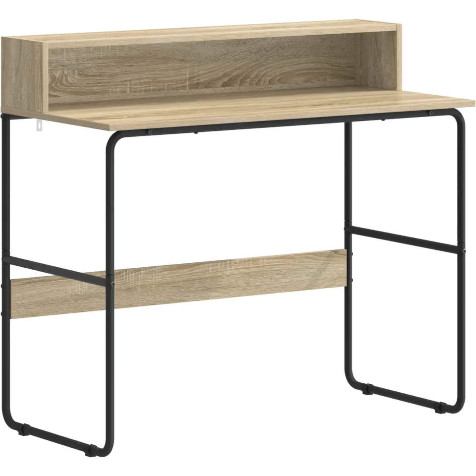 vidaXL Bureau met opbergruimte Sonoma Eiken 100 x 50 x 91 cm, foto 3