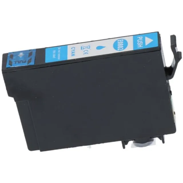 PrintAbout huismerk Inktcartridge T0802 Cyaan geschikt voor Epson