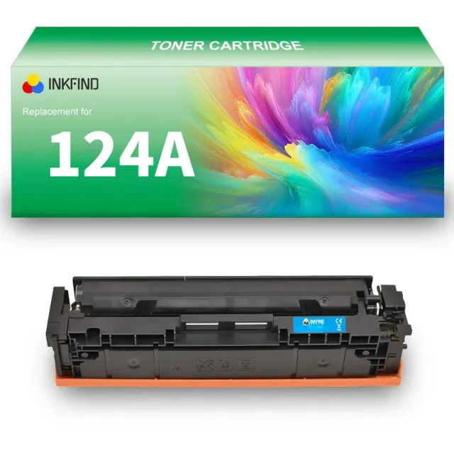 INKFIND 124A (Q6001A) Cyaan tonercartridge compatibel met HP 124A (Q6001A) Cyaan en Canon Cartridge 707 Cyaan - 1-pack Cyan Cyaan x 1