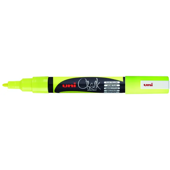 Uni-ball Krijtstift Uni-ball chalk rond 0.9-1.3mm fluor geel