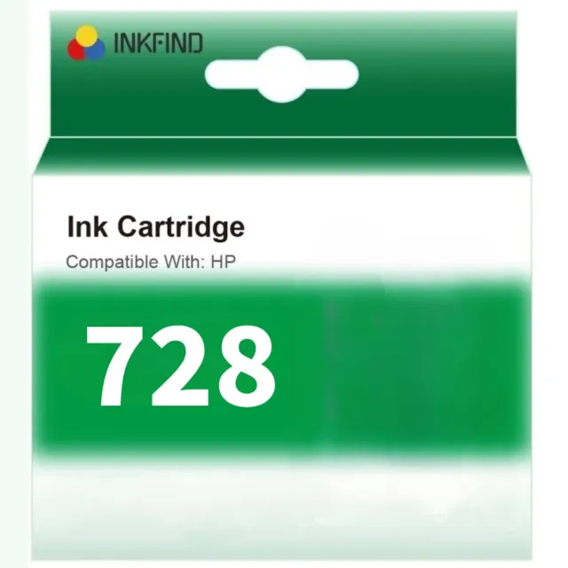 INKFIND 728 Geel vervangt HP728 HP 728 (F9J65A) inktcartridge Geel hoge capaciteit - 1-pack Geel Geel x1