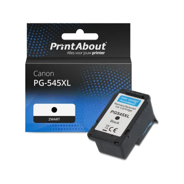 PrintAbout huismerk Inktcartridge PG-545XL Zwart Hoge capaciteit Geschikt voor Canon