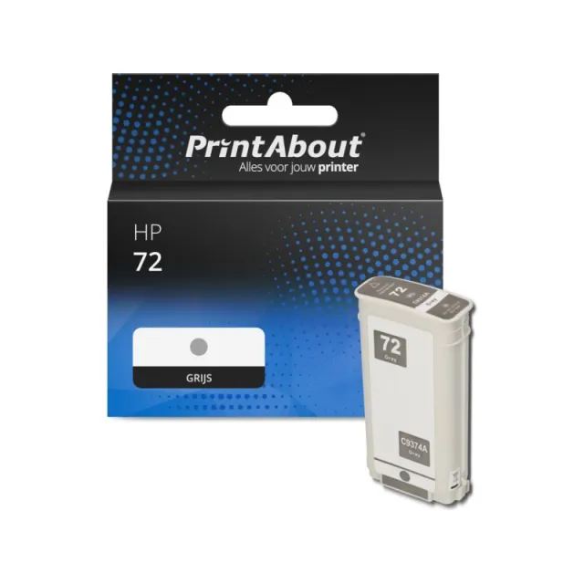 PrintAbout huismerk Inktcartridge 72 (C9374A) Grijs Geschikt voor HP