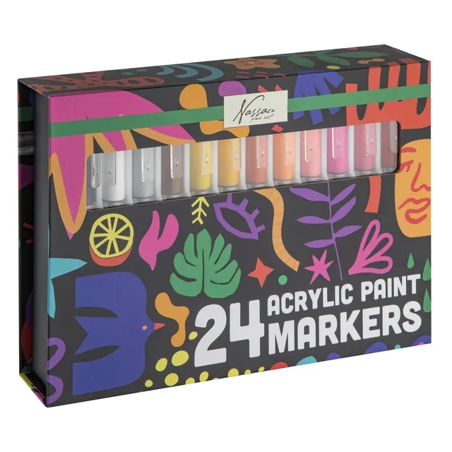 Nassau fine art Acrylmarkers Nassau set à 24 kleuren