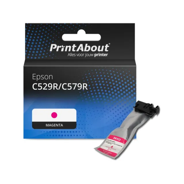 PrintAbout huismerk Inktcartridge C529R/C579R (T01C300) Magenta Hoge capaciteit Geschikt voor Epson