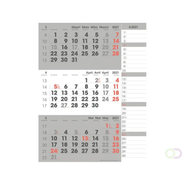 INNI 3-Maandkalender 2027 INNI Manager compact-formaat notes