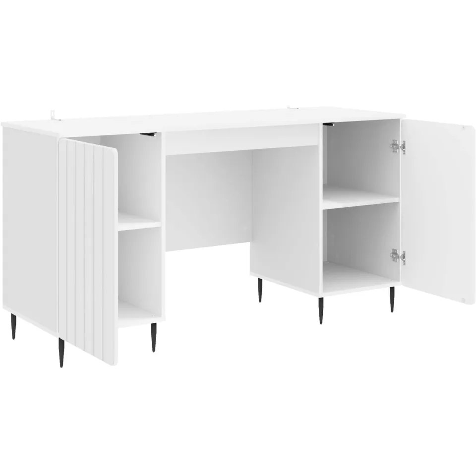 vidaXL Bureau Hoogglans Wit 142,5 x 50 x 75 cm Bewerkt hout, foto 3