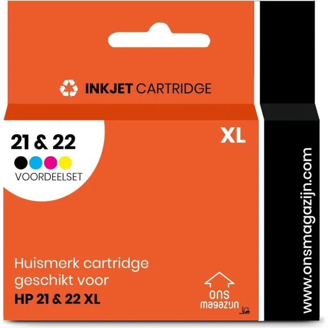 G&G HP 21&22 XL - Huismerk Inktcartridge - Zwart / Kleur Zwart, Tri-Color