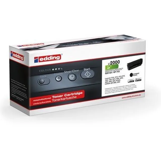 Edding Toner vervangt HP 12A Compatibel Zwart 2000 bladzijden EDD-2000 18-2000