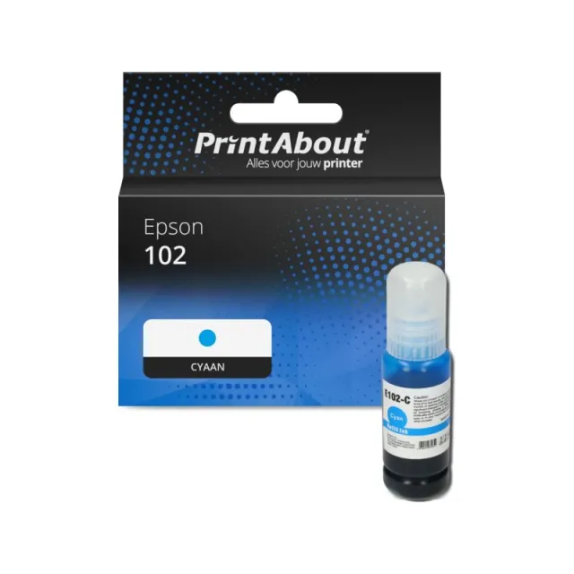 PrintAbout huismerk Inktcartridge 102 (T03R240) Cyaan Geschikt voor Epson