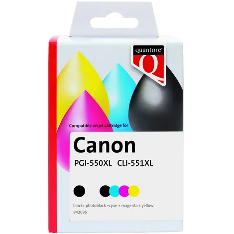 Quantore Inktcartridge Quantore alternatief tbv Canon PGI-550XL CLI-551XL zwart + 4 kleuren