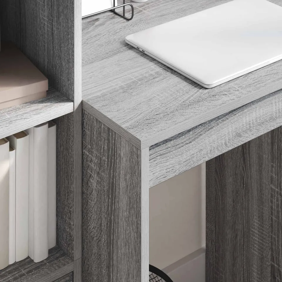 vidaXL Bureau Grijs Sonoma 105,5 x 50 x 127 cm 2 st, foto 3
