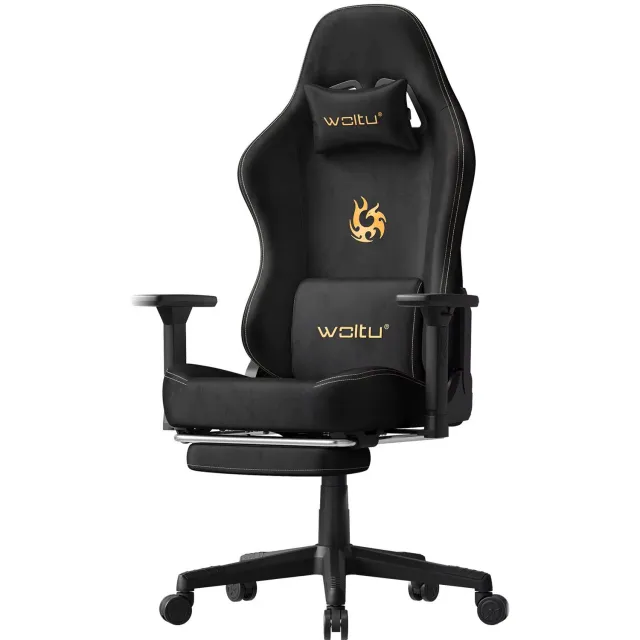 Nyoz ergonomische gaming stoel - Bureaustoel - 3D armleuningen - Zwart Suède zwart