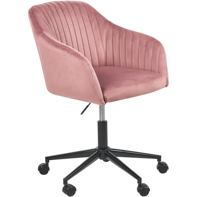 Beliani VENICE - Bureaustoel - Roze - Fluweel