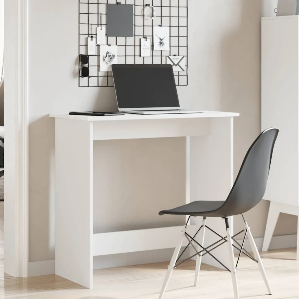 vidaXL Bureau 80x40x75 cm bewerkt hout wit, foto 2