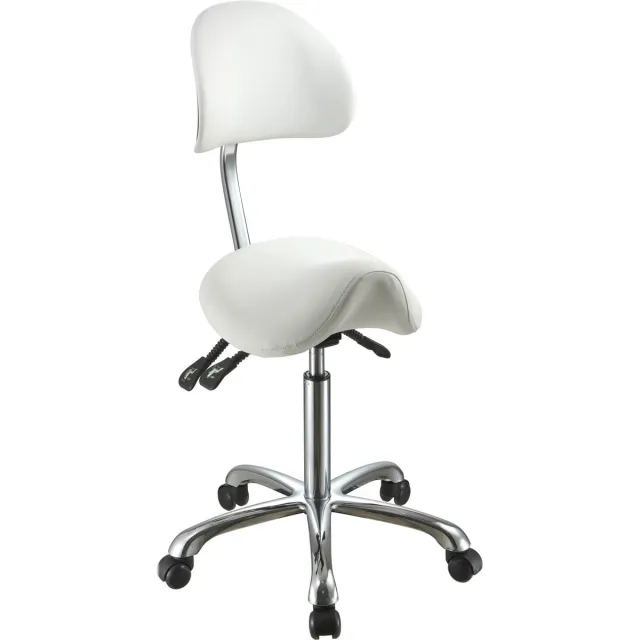 Collini Royal Supremo Ergonomische Zadelkruk Wit | Professionele Tabouret | Verstelbare Werkkruk
