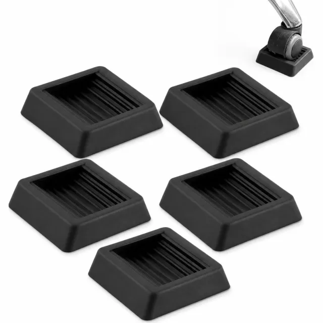 VHV Meubelstoppers Antislip - Vloerbeschermers voor Wielen en Poten - Voor Bureaustoel, Bed en Bank Zwart