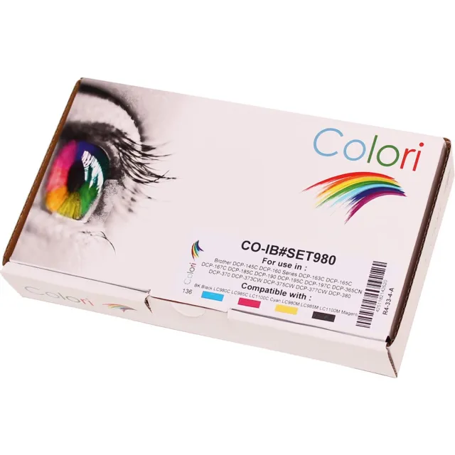 Colori huismerk Set 4x inkt cartridge geschikt voor Brother LC980 LC1100 DCP145C DCP160 DCP163C DCP165C DCP167C DCP185C DCP195C DCP197C DCP365CN DCP373CW Set 4 stuks