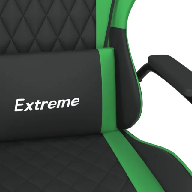 vidaXL Massage - gamestoel - kunstleer - zwart - en - groen zwart en groen