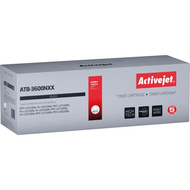 ActiveJet ATB-3600NXX Toner voor Brother printers; VervangingBrother TN3600XXL; Supreme; 11000 pagina's; zwart)