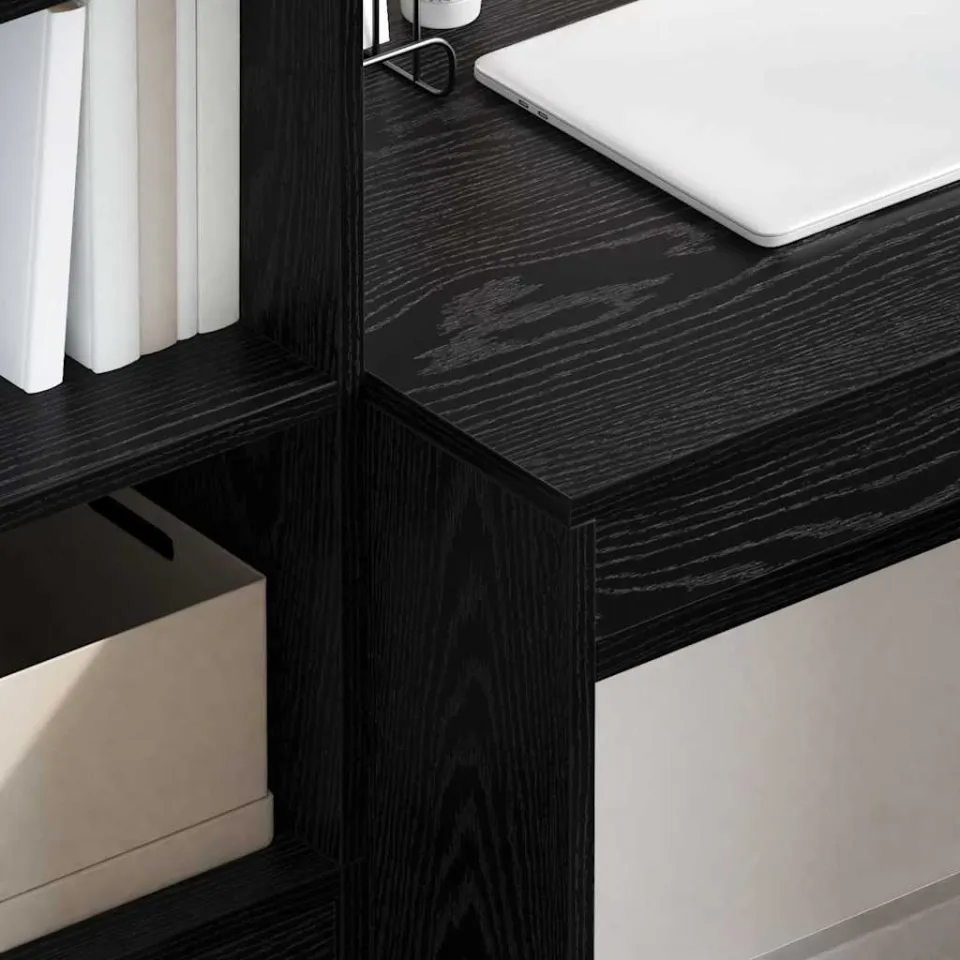 vidaXL Bureau Zwart Eiken 80 x 50 x 76 cm, foto 4