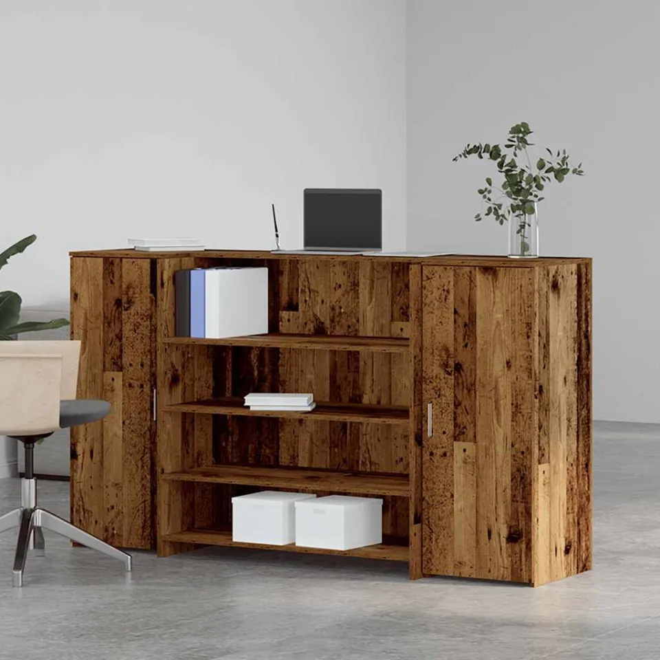 vidaXL Receptiebalie 180x50x103,5 cm bewerkt hout oud houtkleurig bruin, foto 2