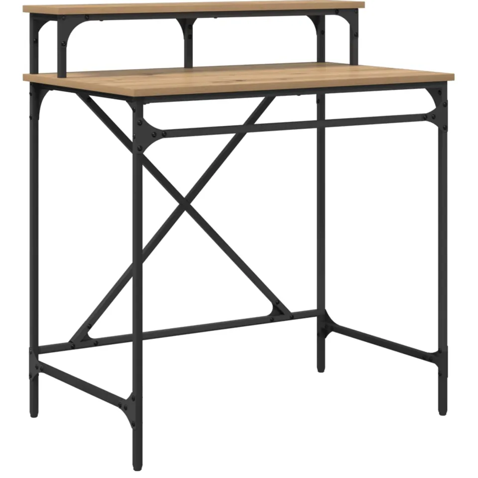 vidaXL Bureau Artisan Eiken 80 x 50 x 90 cm Bewerkt hout, foto 3