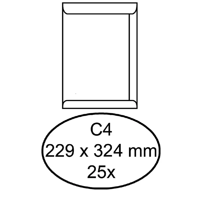 Quantore Envelop Quantore akte C4 229x324mm zelfklevend wit 25 stuks