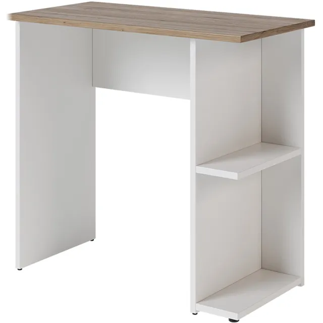 Vicco Simple Bureau – 80 x 40 cm Wit/Kunstnijverheid Wit/Artisanaal eiken