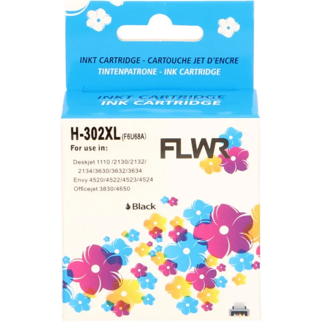 FLWR inktcartridge voor HP 302XL Zwart - Premium Huismerk HP 302 inkt (Zwart - hoge capaciteit) o.a. geschikt voor HP DeskJet 1110, HP DeskJet 2823e, HP DeskJet 4122e, HP Envy 6122e, HP DeskJet 4220e