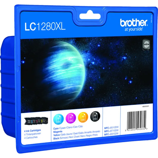 Brother LC1280XL multipack inktcartridges Zwart