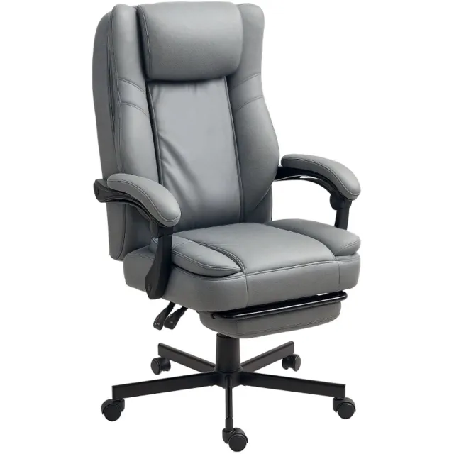 ZYLARO Ergonomische Bureaustoel met Massagefunctie - In Hoogte Verstelbaar - Max. kanteling 135° - 360° Draaibaar - Kantoorstoel - Gamestoel - Volwassenen Stoel - Directiestoel - Computerstoel - Grijs