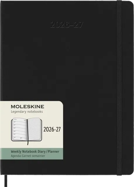 Moleskine Agenda 2027 Moleskine 18M Planner Weekly 7dagen/1pagina xl hc black