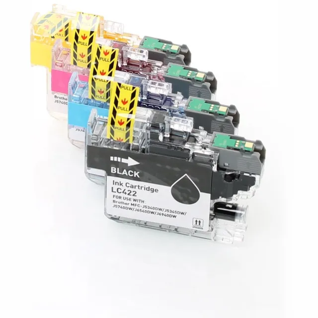 ABC huismerk set 4x inkt cartridge geschikt voor Brother LC422 LC422VAL geschikt voor MFC-J5340DW MFC-J5345DW MFC-J5740DW MFC-J6540DW MFC-J6940DW Set 4 kleuren